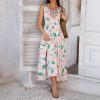 Printed Contrast Color Vacation Sleeveless A- Line Dress Women's Clothing - Image 4