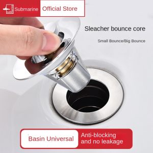 Submarine Wash Basin Leaking Plug Wash Basin Basin Drain Fitting Push-type Bounce Drain Core