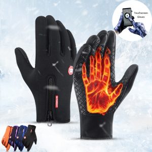 Home 34 Winter Gloves Touch Screen Riding Motorcycle Sliding Waterproof Sports Gloves With Fleece