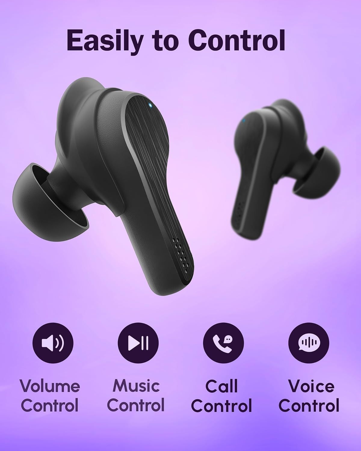 Bluetooth 5.2 Wireless Earbuds for iPhone and Android, Bass Sound 20 Hours Playtime Call Clear Waterproof and Sweatproof Sports Earphones for Workout and Running 4 Bluetooth 5.2 Wireless Earbuds for iPhone and Android, Bass Sound 20 Hours Playtime Call Clear Waterproof and Sweatproof Sports Earphones for Workout and Running - Image 4