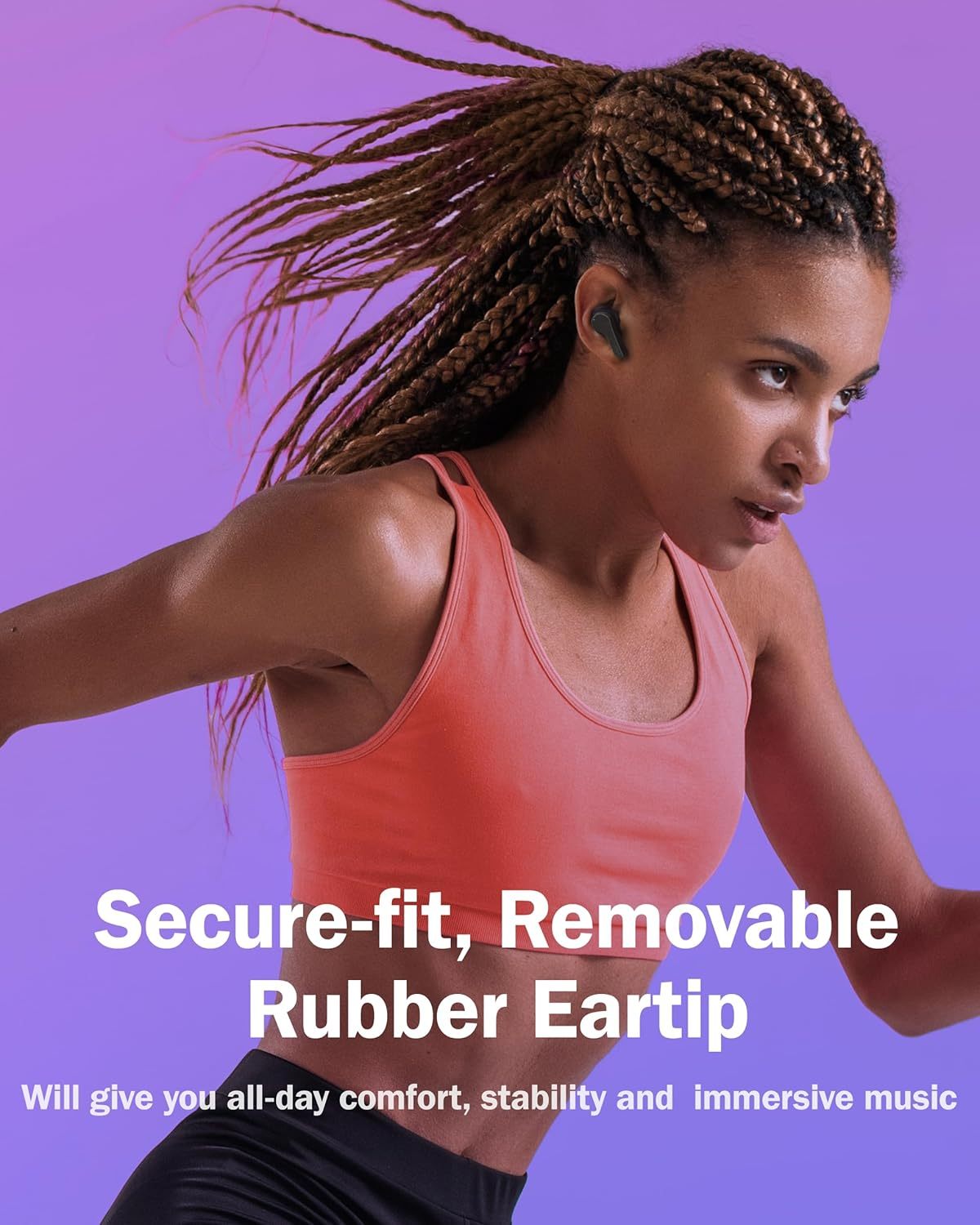 Bluetooth 5.2 Wireless Earbuds for iPhone and Android, Bass Sound 20 Hours Playtime Call Clear Waterproof and Sweatproof Sports Earphones for Workout and Running 2 Bluetooth 5.2 Wireless Earbuds for iPhone and Android, Bass Sound 20 Hours Playtime Call Clear Waterproof and Sweatproof Sports Earphones for Workout and Running - Image 2