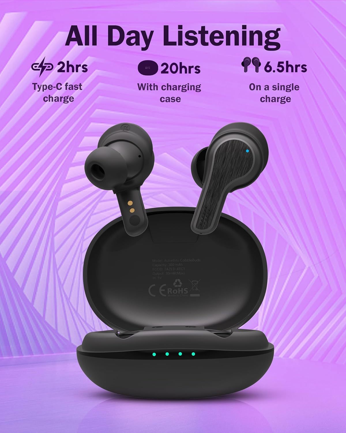 Bluetooth 5.2 Wireless Earbuds for iPhone and Android, Bass Sound 20 Hours Playtime Call Clear Waterproof and Sweatproof Sports Earphones for Workout and Running 3 Bluetooth 5.2 Wireless Earbuds for iPhone and Android, Bass Sound 20 Hours Playtime Call Clear Waterproof and Sweatproof Sports Earphones for Workout and Running - Image 3