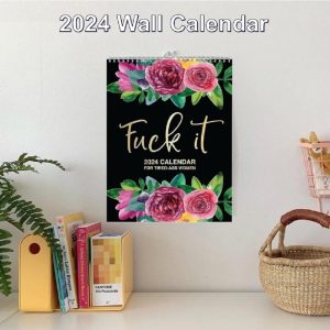2024 Calendar for Tired-Ass Women | -Fu-ck It Calendar | Tired Women Calendar | 2024 Wall Calendar for Tired | Funny Swear Word Planner Monthly Calendar Gag Gift for Women